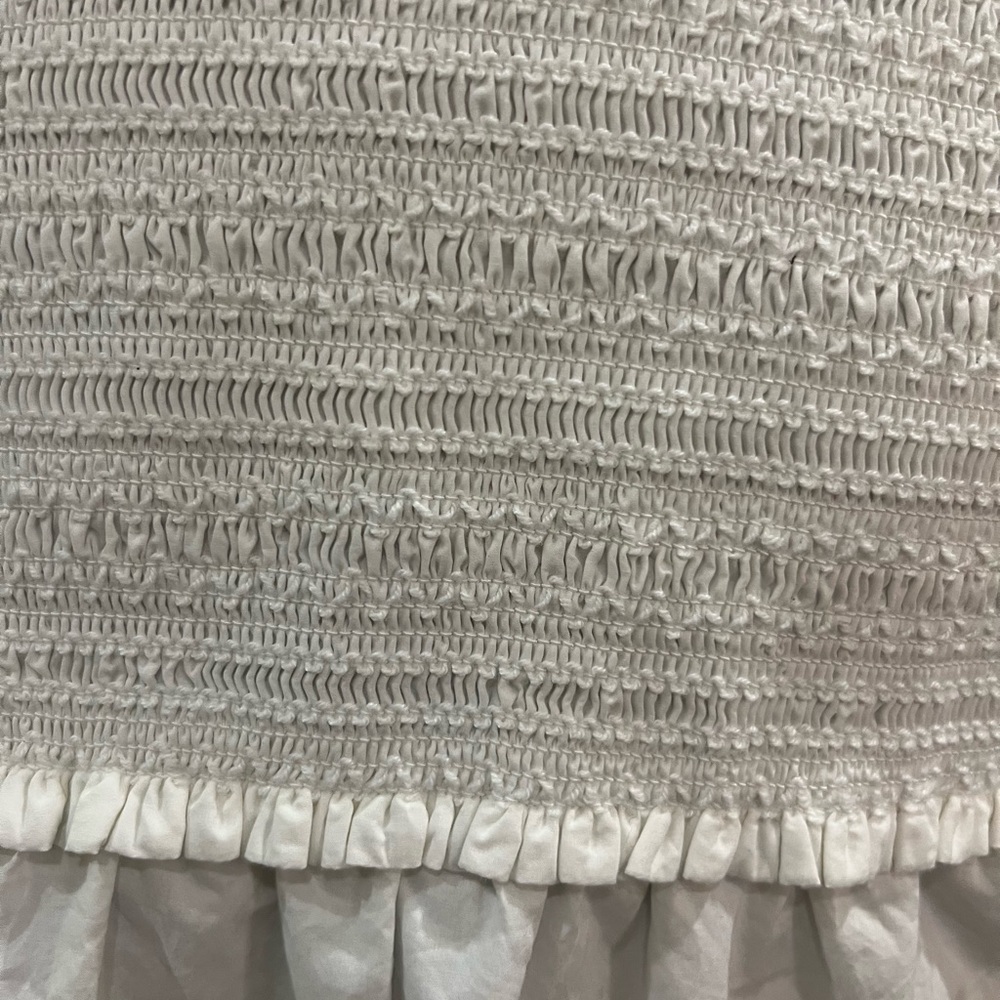 White Smocked 3/4 Sleeve Dress - Picture 2 of 6